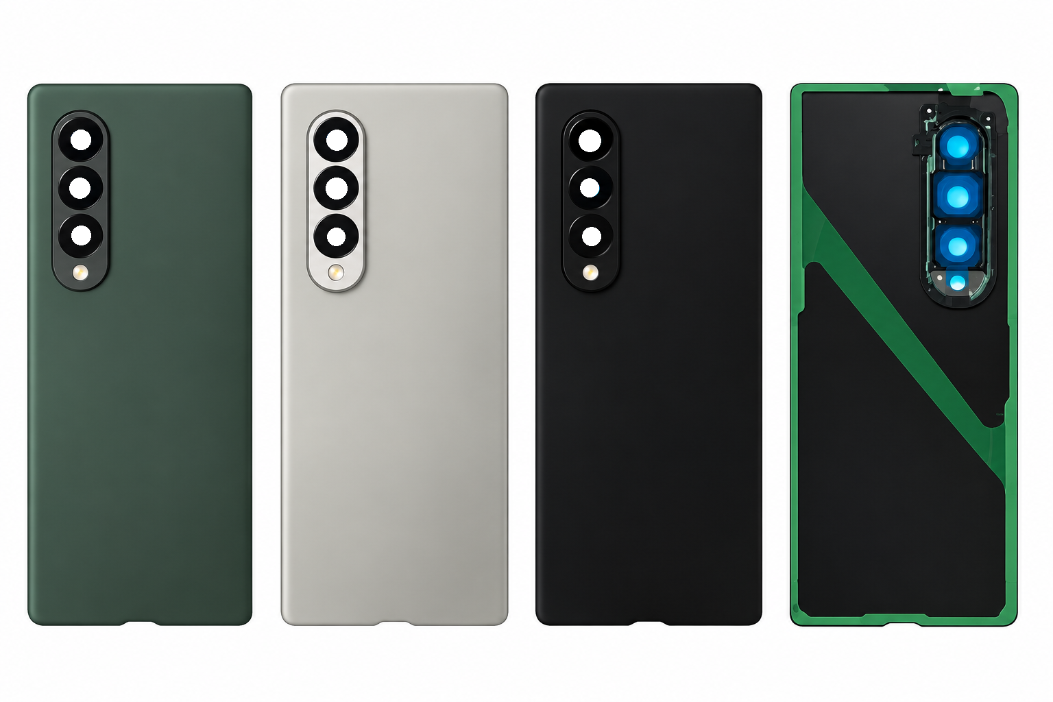 Compatible Replacement for Samsung Galaxy Z Fold 3 Back Panel – Dark Green, Gray, Black